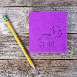 LABON Carnet <span class=keywords><strong>miniature</strong></span> en feutre de laine brodé d'animaux, carnet de croquis, carnet de poche, journal de voyage artistique, cadeau, vente en gros - Product Image 5