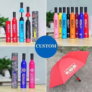 Parapluie publicitaire pliable en trois sections, forme bouteille, 21*8K, pour cadeaux promotionnels, souvenirs, cadeaux personnalisés - Product Image 6