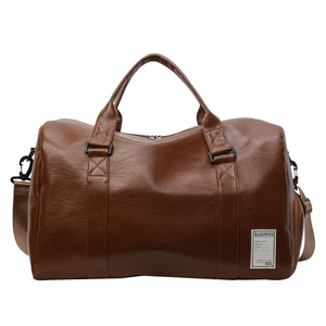Trendy Unisex PU Leather Fashion Travel <b>Bag</b> Letter Waterproof Wear-Resistant Large Capacity Gym Business <b>Trip</b> Luggage Zipper - Product Image 1