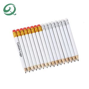 Оптовая продажа, персонализированный карандаш с логотипом, предварительно заостренные короткие круглые деревянные карандаши мини-карандаш для гольфа, для класса гольфа, офиса учителя - Product Image 1