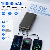 Batterie externe portable 10000 mAh avec chargeur rapide 22,5 W, affichage LED et logo personnalisé OEM – Vente en gros