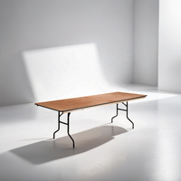Table pliante rectangulaire en contreplaqué portable pour hôtel, prix de gros, pour mariage, banquet, parc