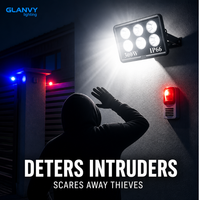 Lámpara de Seguridad Exterior con Alarma, Luz Estroboscópica de 300W de Alta Intensidad, Luz Intermitente Disuasoria, Activación Automática con Alarma