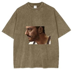 Sự cô đơn chuyên nghiệp Áo Thun Mùa Hè 100% bông Thả Vai crewneck nặng rửa axit - Product Image 1