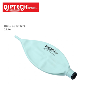 Bolsa de Respiración Desechable de Látex Azul con Dos Pliegues, de Caucho Natural, 1 Litro, Tamaño Infantil, con Conector de 22 mm, OEM - Product Image 1