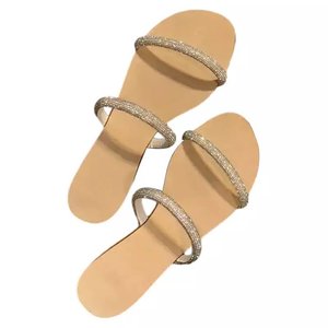2023 Fashion Slide Slippers With Diamond Slip on Shoes Slides Slides Slippers Flat Sandals for Women Ladies - Product Image 5