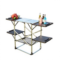 Klappbarer Outdoor-Tisch Tragbarer Multifunktionaler Camping-Tisch mit Aluminiumlegierungsrahmen Eierkarton-Design Einfaches Design Outdoor-Möbel