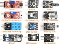 Kit de capteurs 37-en-1, ensemble de 37 capteurs, kit de capteurs 45-en-1 compatible avec les Arduinos, en stock