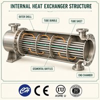 Intercambiador de Calor Industrial de Acero Inoxidable de Servicio Profesional, Enfriador Modular de Carcasa y Tubos con Fácil Inspección