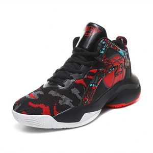 Chaussures de <span class=keywords><strong>basket</strong></span>-ball montantes pour hommes et femmes, baskets <span class=keywords><strong>mi</strong></span>-hautes en maille respirante à lacets, tissu extensible, mode extérieure, été et hiver - Product Image 3