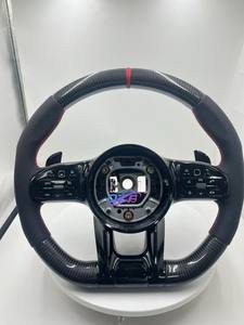 Volant de voiture en cuir perforé en fibre de carbone avancée à LED pour Mercedes-Benz AMG GT C63 E63 S63 G63, best-seller - Product Image 6