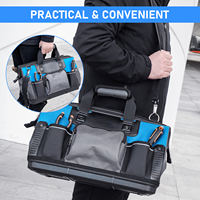 Sac à outils zippé résistant à l'eau, sac de transport multi-poches robuste pour plombier, électricien, CVC, capacité 17 pouces, personnalisable OEM