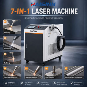 Machine de soudage, nettoyage et découpe au laser à fibre mini portable 1500W 3000W, 7 en 1, machine de soudage au laser à fibre portative automatique - Product Image 1