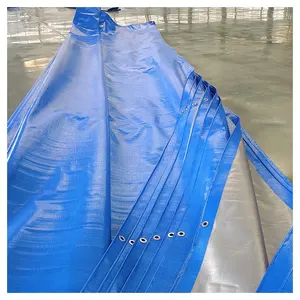 Su geçirmez branda endüstriyel kumaş Stocklot 160gsm kamp Tarp tuval mavi branda poli Tarps