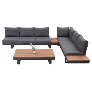 d'angle en aluminium <span class=keywords><strong>et</strong></span> <span class=keywords><strong>bois</strong></span> sectionnel en forme <span class=keywords><strong>de</strong></span> L <span class=keywords><strong>de</strong></span> <span class=keywords><strong>jardin</strong></span> extérieur <span class=keywords><strong>de</strong></span> meubles <span class=keywords><strong>de</strong></span> réglage <span class=keywords><strong>de</strong></span> canapé d'hôtel <span class=keywords><strong>de</strong></span> luxe <span class=keywords><strong>noir</strong></span> - Product Image 2
