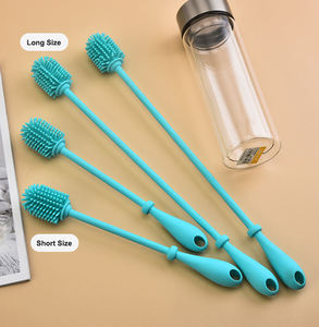Brosse en silicone de qualité alimentaire pour ouvertures étroites, nettoyeur de tasses de sport pour bébés, nettoyage flexible des vases et verrerie - Product Image 6