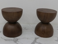 Table basse convertible moderne en bois de frêne massif teinté noyer pour salon