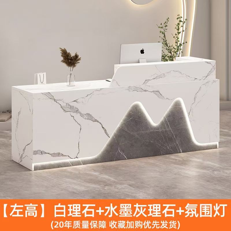 White marble/ink gray marble [left high] with ambient lighting