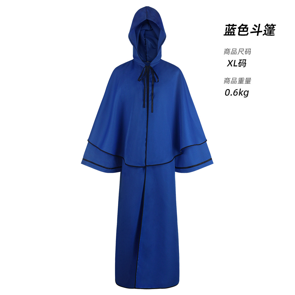 Capa con capucha de la muerte azul