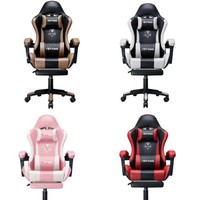 Chaise de jeu PC ergonomique inclinable en cuir de haute qualité, confortable, moderne, pivotante et économique pour bureau et ordinateur