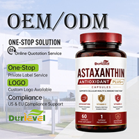 Capsules d'astaxanthine, vitamine C, acide alpha-lipoïque, 60 unités par flacon, OEM, ODM, étiquette privée, fabrication sur mesure, qualité alimentaire, pur