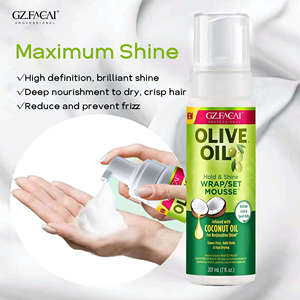 <span class=keywords><strong>Mousse</strong></span> <span class=keywords><strong>coiffante</strong></span> pour cheveux à l'huile d'<span class=keywords><strong>olive</strong></span> et de noix de coco, spray fixant fortifiant pour boucles, réduit la sécheresse et les frisottis - Product Image 4
