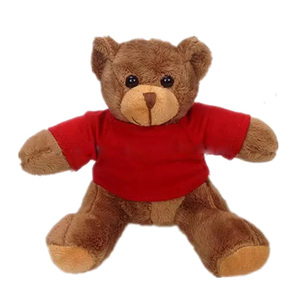 Orsacchiotto animale personalizzabile <span class=keywords><strong>30</strong></span> <span class=keywords><strong>cm</strong></span> <span class=keywords><strong>peluche</strong></span> morbido fabbrica Logo personalizzato <span class=keywords><strong>peluche</strong></span> con t-shirt nera - Product Image 2