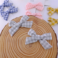 Pinces à cheveux écossais pour bébés filles, bandeau élastique en Nylon, accessoires pour cheveux, emballage personnalisé