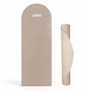 Custom Design Vegan Coconut Oval Arched Yoga Mat 5mm PU Leather Natural Rubber Eco-Friendly Waterproof Anti-Slip 180cm Length