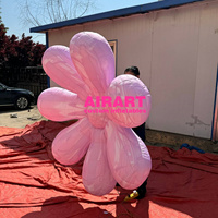 Accessoires de sakura gonflables, accessoires de fleurs roses gonflables, ballon à air gonflable de fleur de décoration de bâtiment de mur