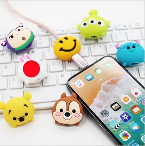 Hot new arrival cartoon animal protector cable charger usb cover phone protector de cables