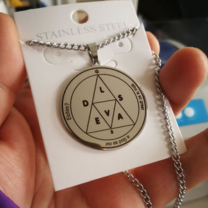 จี้สร้อยคอสแตนเลสสตีลลายรูปทรงห้าแฉกแห่งดาวอังคาร รุ่น HLSS254 รูปทรงลึกลับของกษัตริย์โซโลมอน พระองค์ที่สาม  แบบตัดด้วยเลเซอร์ - Product Image 6