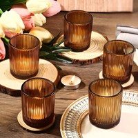 Elegante Großhandel Vintage Champagner Glas Tee licht halter Votiv Kerzenhalter für Herbst Dekor Boho Home Decoration