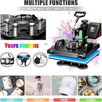 Double affichage avancé nouveau 8 dans 1 Machine combinée de presse de chaleur de Sublimation de Machine de transfert de chaleur pour la tasse/chapeau/t-shirt/roche d'ardoise/MDF