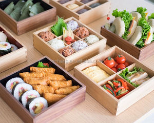 Lonchera de Madera OEM con 4 Compartimentos, Caja Bento Cuadrada, Contenedores de Almacenamiento de Alimentos Japoneses para Niños, Picnic - Product Image 6
