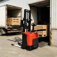 Gerbeur électrique vertical 2 tonnes, hauteur de levage 1600 mm, mât double étage, chariot de manutention d'entrepôt, commande par carte