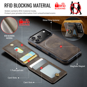 Étui de téléphone en <span class=keywords><strong>cuir</strong></span> antichoc avec support magnétique, porte-cartes et anneau métallique pour <span class=keywords><strong>iPhone</strong></span> 17 16 15 <span class=keywords><strong>14</strong></span> 13 Pro Max - Product Image 5