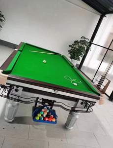 Table de billard professionnelle en <span class=keywords><strong>bois</strong></span> massif d'extérieur 8 pieds 4 en 1 avec coussin en laine 9 boules - Product Image 5