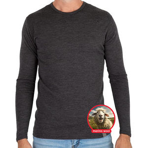 CELINNE Midweight Long Sleeve Thermal Shirt <b>Men</b> <b>Base</b> <b>Layer</b> High Quality Autumn Winter <b>Merino</b> <b>Wool</b> <b>Mens</b> T-Shirts - Product Image 3