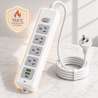 Multiprise standard australienne personnalisée par le fabricant, 4 prises CA avec 2 ports USB et 1 chargeur rapide USB-C, rallonge multiprise