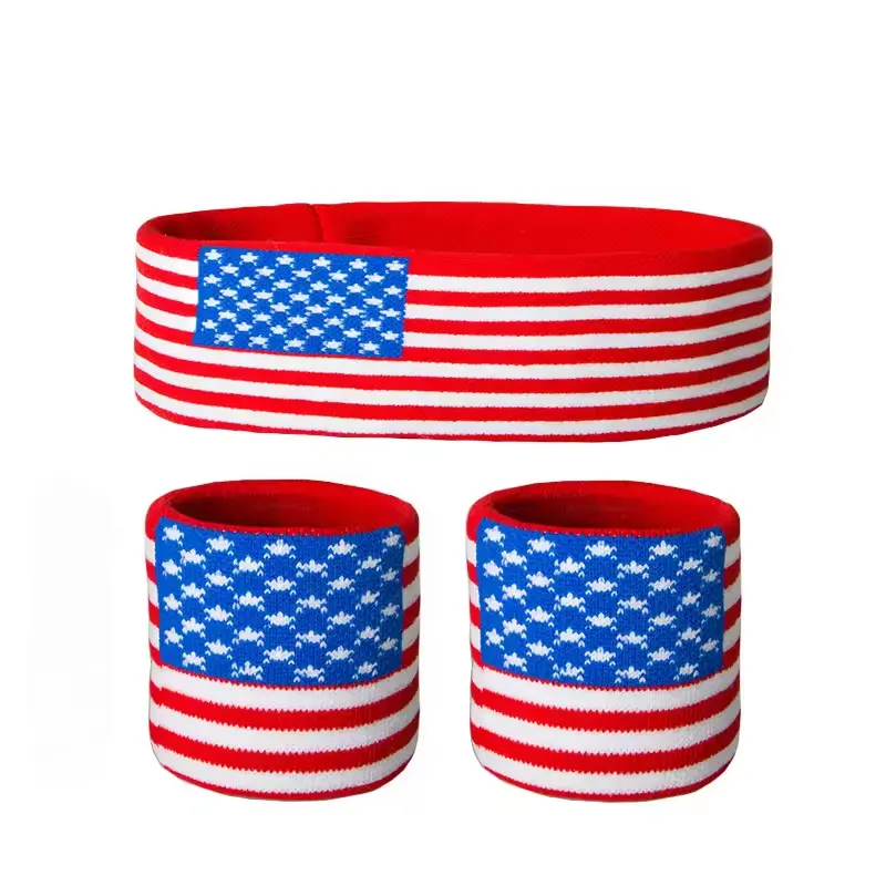 Amerikaanse Sport Polsband Fabrikant Custom Taille Zweetbandjes Arm Zweetband Yoga Hoofdband Borduurwerk Zweetband Hoofdband