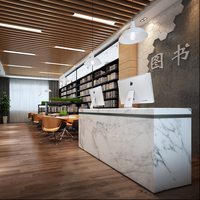 Bureau de réception en forme de l, design moderne de haute qualité