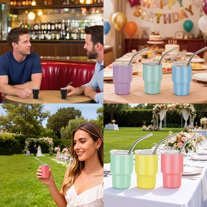 Verre à shot en acier inoxydable à double paroi avec paille, personnalisable avec logo, réutilisable, écologique, pour promotion, mini 3oz 5oz 7oz, pour <span class=keywords><strong>Tequila</strong></span> - Product Image 5