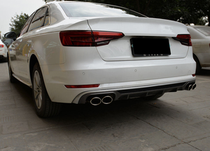 Envío Gratis: Difusor de Parachoques Trasero Negro Brillante con Puntas de Escape para Audi A4 S4 B9 2017-2019 (No S-Line) - Product Image 5