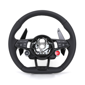 Volant personnalisé avec garniture en cuir noir pour Audi A3 A4 A5 A6 A7 A8 C7 S8 R8 Rs3 <span class=keywords><strong>RS6</strong></span> B8 B9 S7 RS <span class=keywords><strong>S</strong></span> Line - Product Image 1