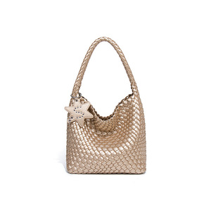 Bolso de Hombro Tejido de Moda para Mujer, Mini Bolso Hobo Bonito para Niñas, Bolso de Axila con Dije de Estrella, Casual para Uso Diario y Viajes - Product Image 5