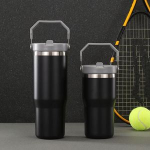 Vaso de Viaje de Acero Inoxidable con Asa Cómoda, Termo de Doble Pared de 30oz para Auto, Aire Libre y Viajes Diarios - Product Image 4