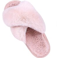 Pantoufles en fourrure pelucheuse à brides croisées pour femmes, semelle extérieure en EVA, bout ouvert, confortables pour l'intérieur et l'extérieur, vente en gros