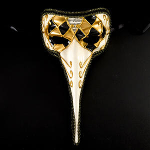 أقنعة كرنفال صغيرة منحوتة على الطراز الفينيسي القديم ذات أنف طويل لحفلات الماردي غرا وديكور الجدران - Product Image 1