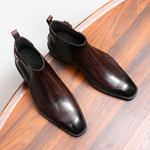 Botas de Trabajo para Hombre, de Cáñamo, con Cordones, Impermeables, Antideslizantes, Estilo Inglés Vintage, con Suela de Goma Cosida a Mano Goodyear - Product Image 4